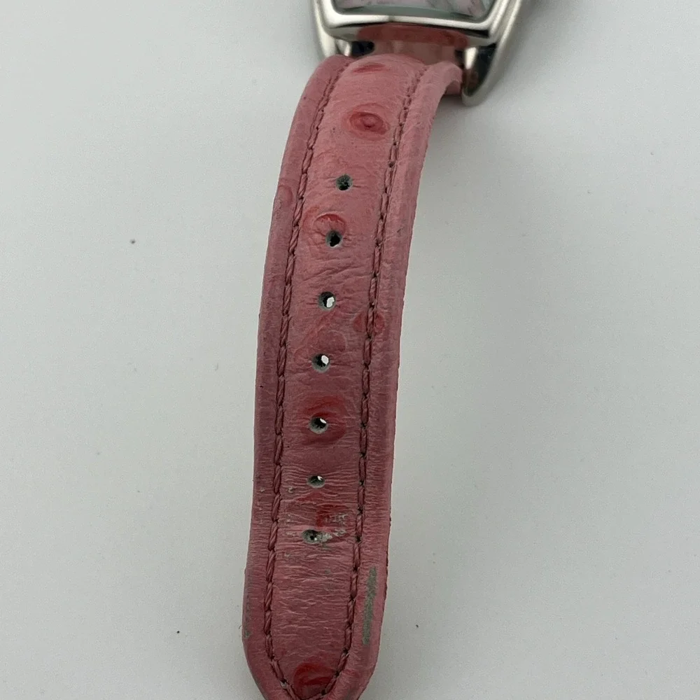 Marcel Drucker Collection Watch 32mm Case Pink MOP Dial Leather Band New Battery